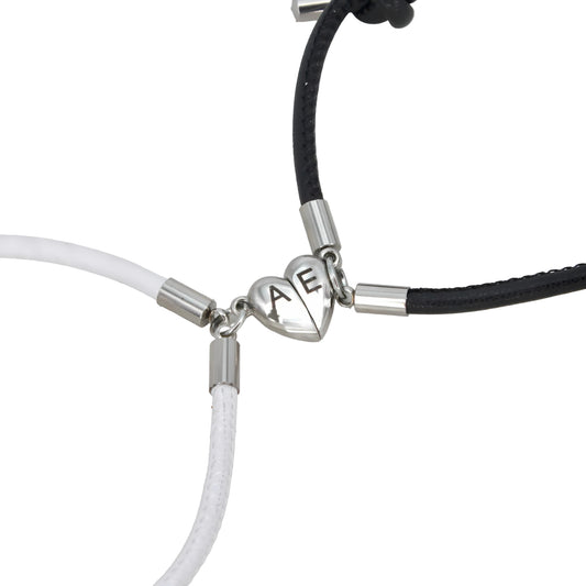 Initial Leather Couple Bracelets