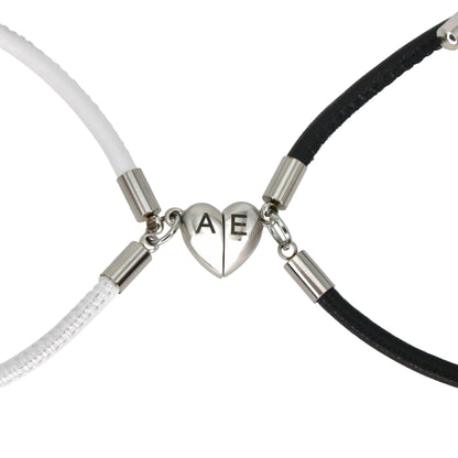 Initial Leather Couple Bracelets