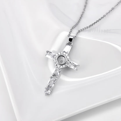 Diamond Cross Projection Necklace