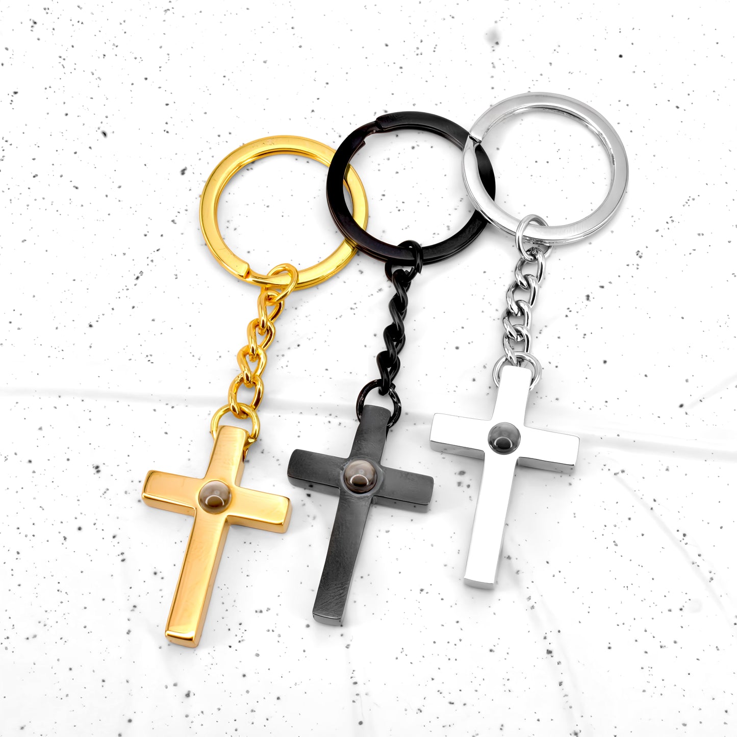 cross projection keychain