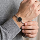 Magic Heat Bracelet in silver, worn by a man