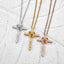 Minimalist Diamond Cross Projection Necklace