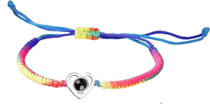 "projection jewelry: rainbow heart bracelet design"