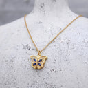 Butterfly Custom Photo Locket in gold, on a jewellery bust