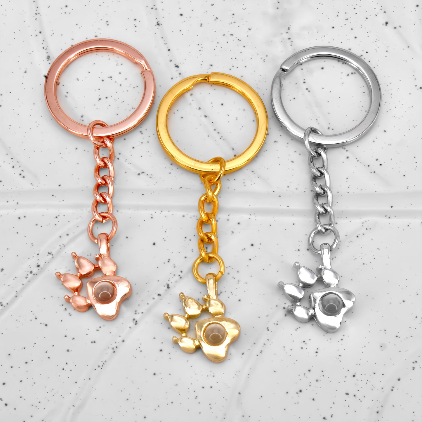 cat paw projection keychain