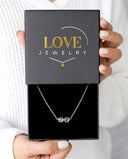 Minimalist Chain Double Projection Bracelet in silver, presented in a Love Jewelry gift box