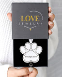 Paw Projection Christmas Ornament presented in a Love Jewelry gift box