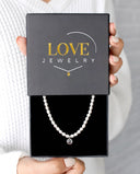 Pure Pearl Projection Necklace in silver, presented in a Love Jewelry gift box