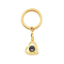 Heart Projection Keychain in gold on a white background