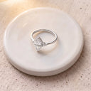 Marquise Ring in silver on a round dish