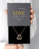 Beloved Mother Projection Necklace in rose gold, presented in a Love Jewelry gift box