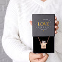Camera Custom Photo Locket in rose gold, presented in a Love Jewelry gift box