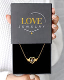 Heavenly Love Projection Necklace in gold, presented in a Love Jewelry gift box