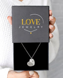 Heart Fingerprint Engraved Necklace in silver, presented in a Love Jewelry gift box