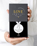 Minimalist Projection Christmas Ornament presented in a Love Jewelry gift box