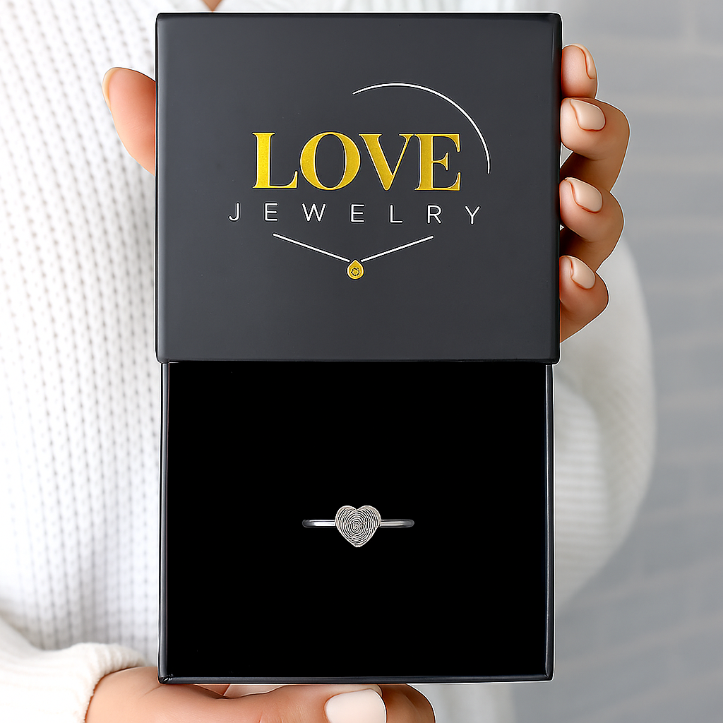 small heart fingerprint ring