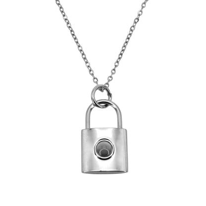 Padlock Pendant Projection Necklace