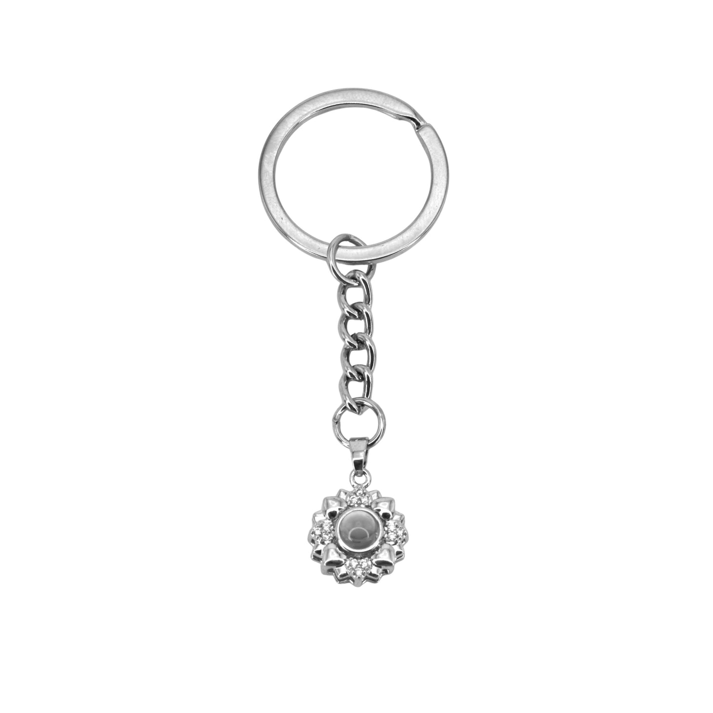 minimalist flower projection keychain