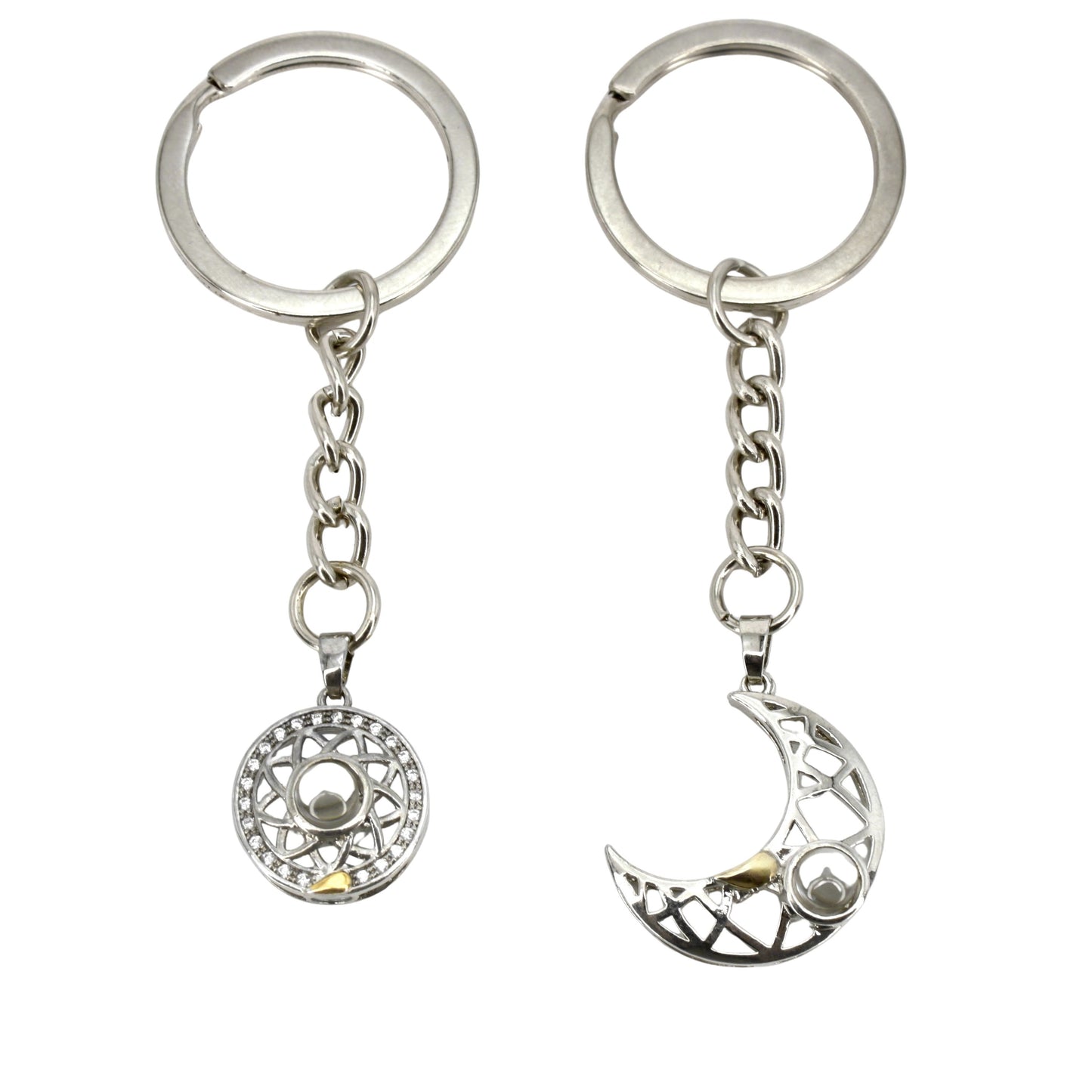 sun and moon matching projection keychains