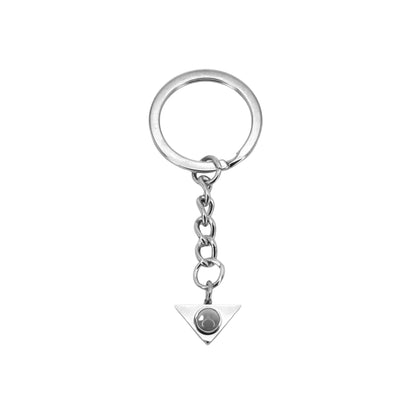 Elegant Triangle Projection Keychain