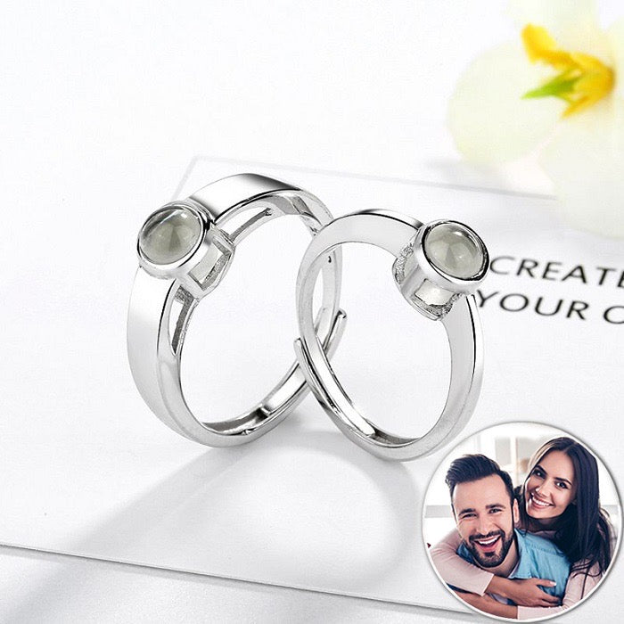 personalised projection ring for couples