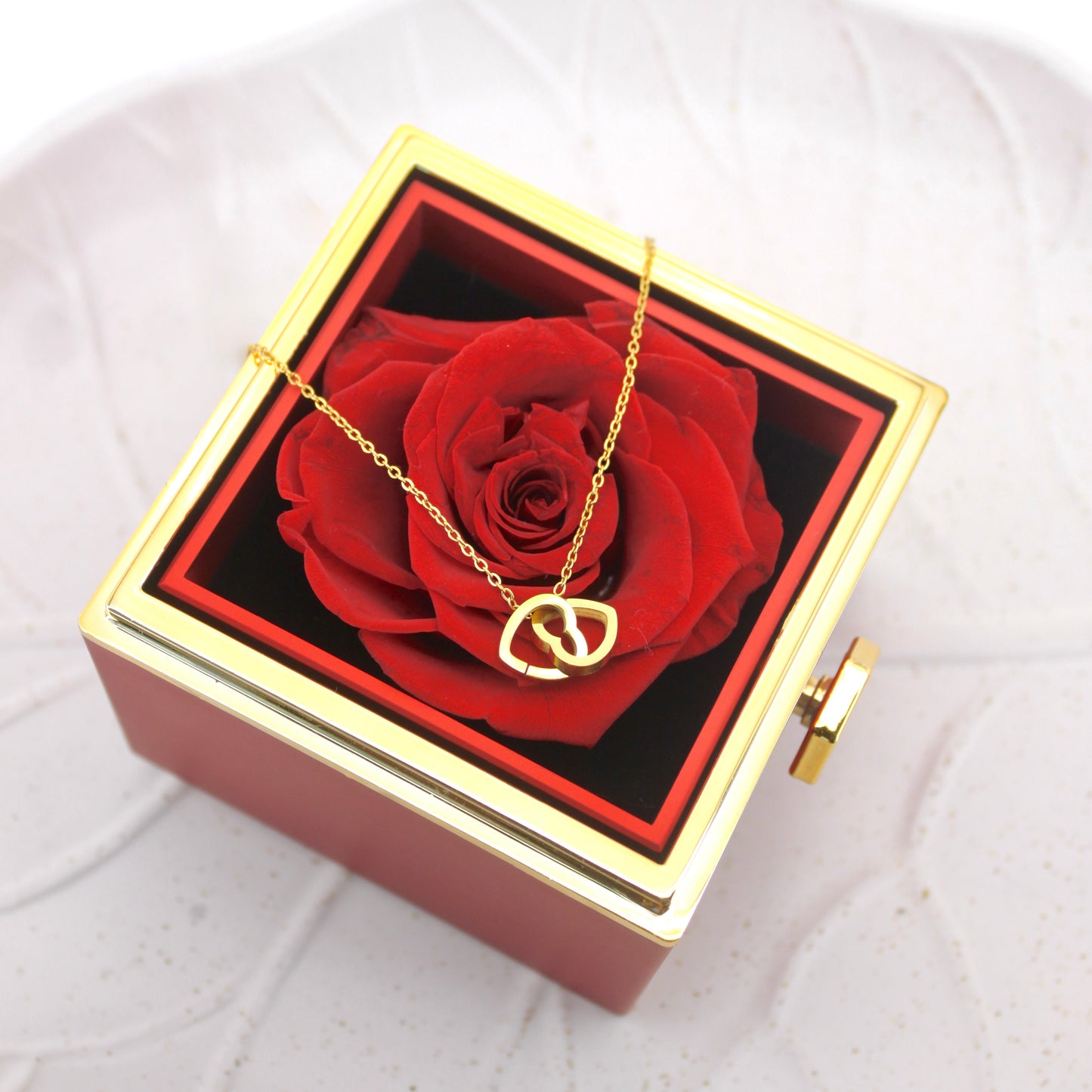 engraved hearts - mother's day offer: engraved necklace with rose gift box included