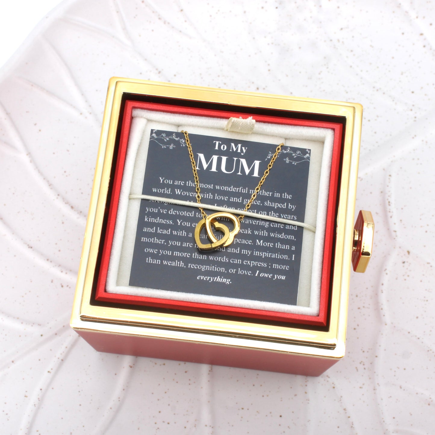 engraved hearts - mother's day offer: engraved necklace with rose gift box included