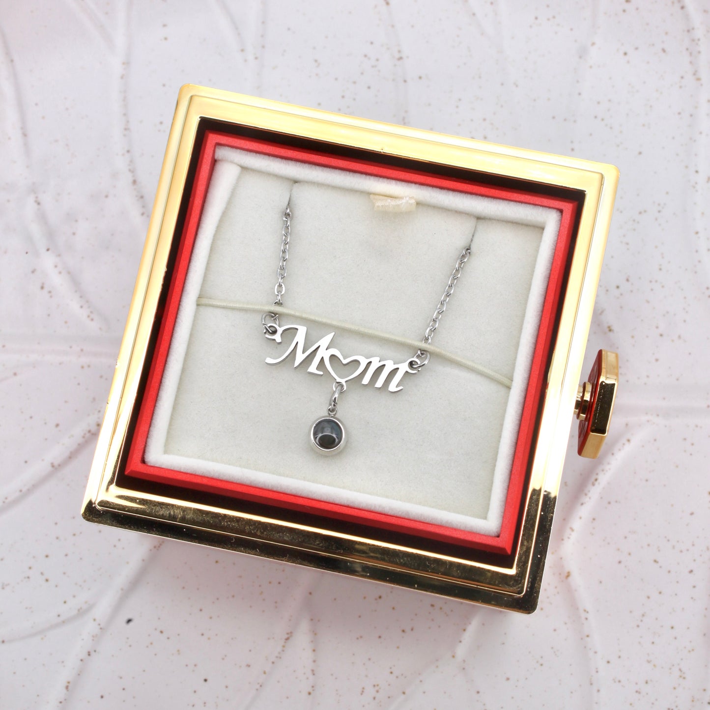 mum necklace - mother's day offer: photo necklace with rose gift box included