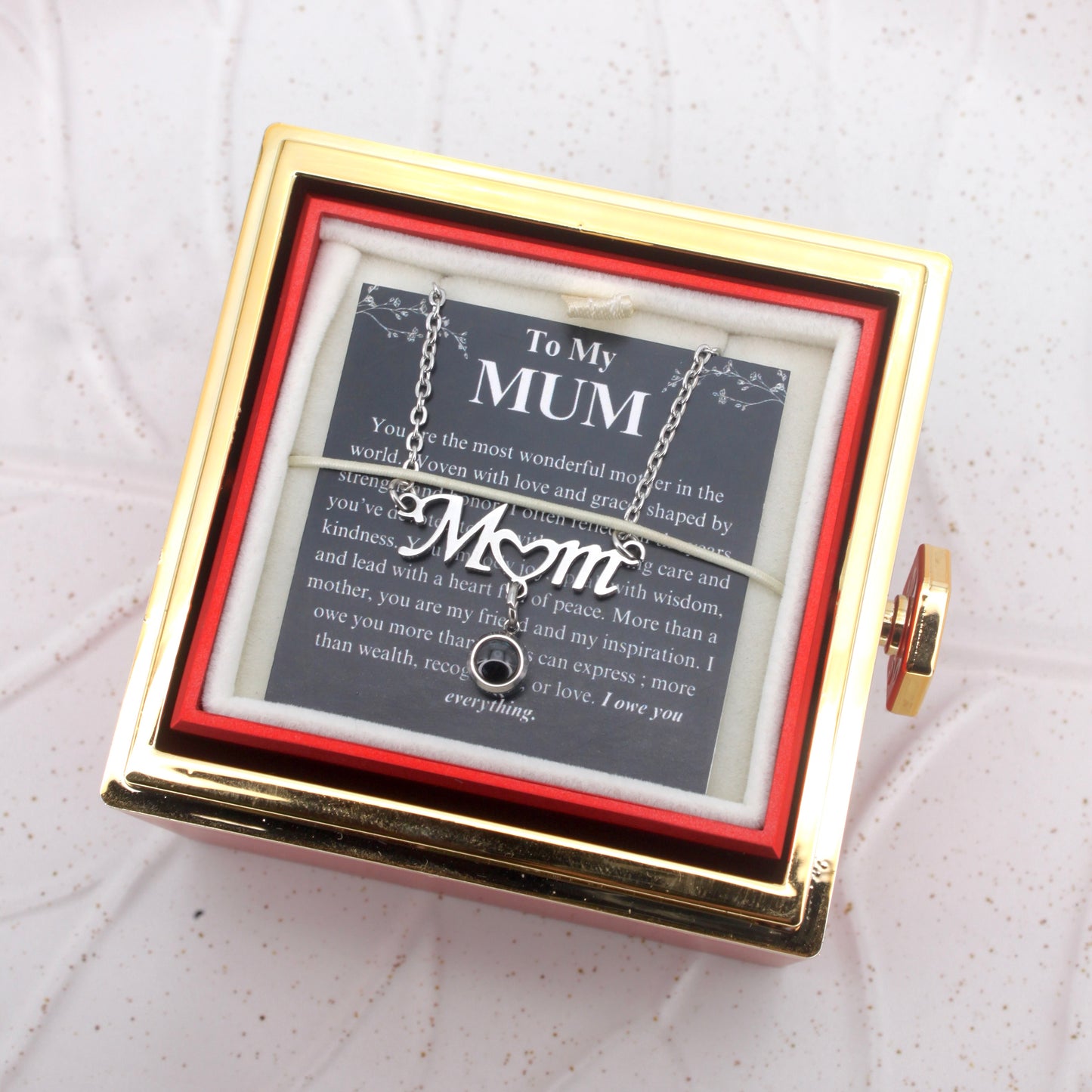 mum necklace - mother's day offer: photo necklace with rose gift box included