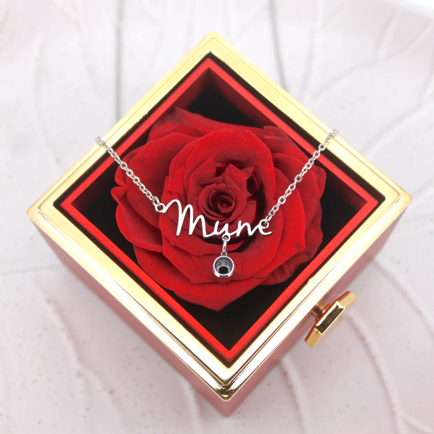 mum photo necklace - mother's day offer: photo necklace with rose gift box included