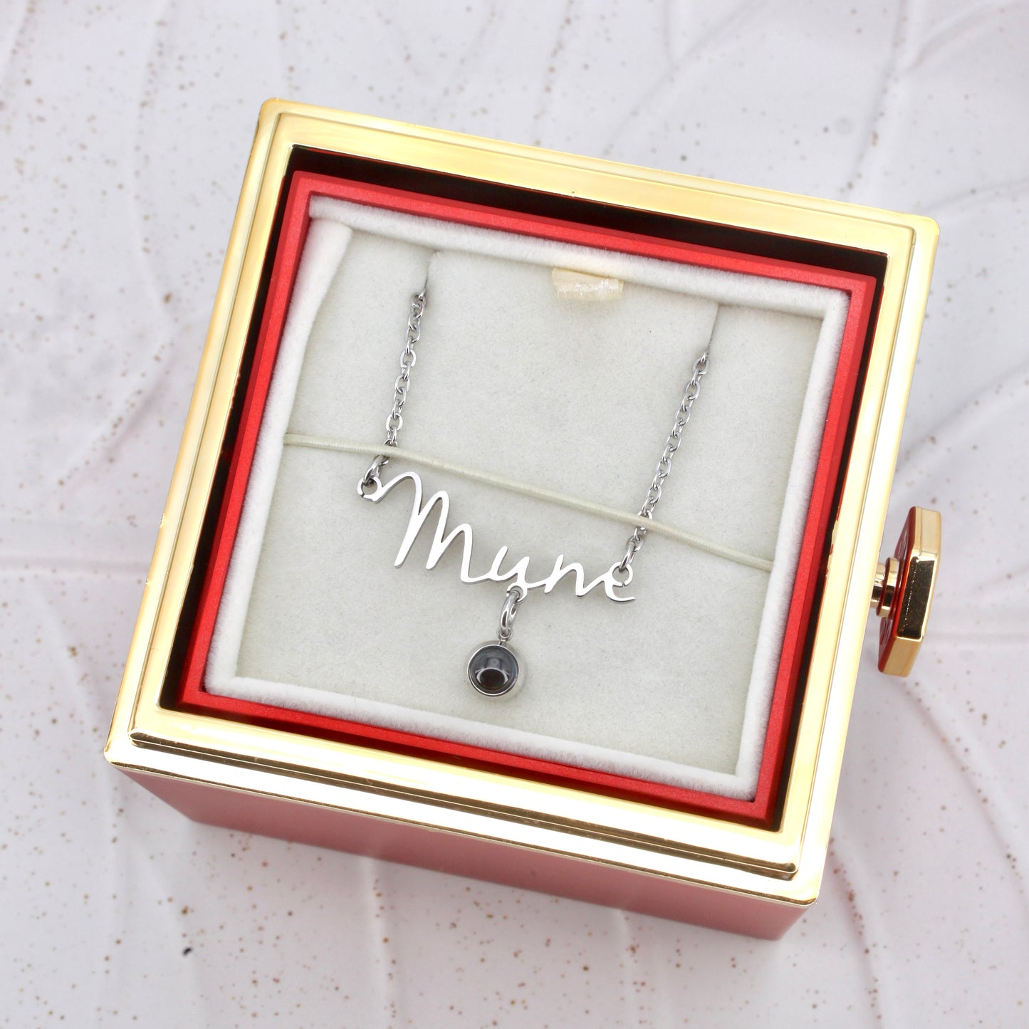 mum photo necklace - mother's day offer: photo necklace with rose gift box included