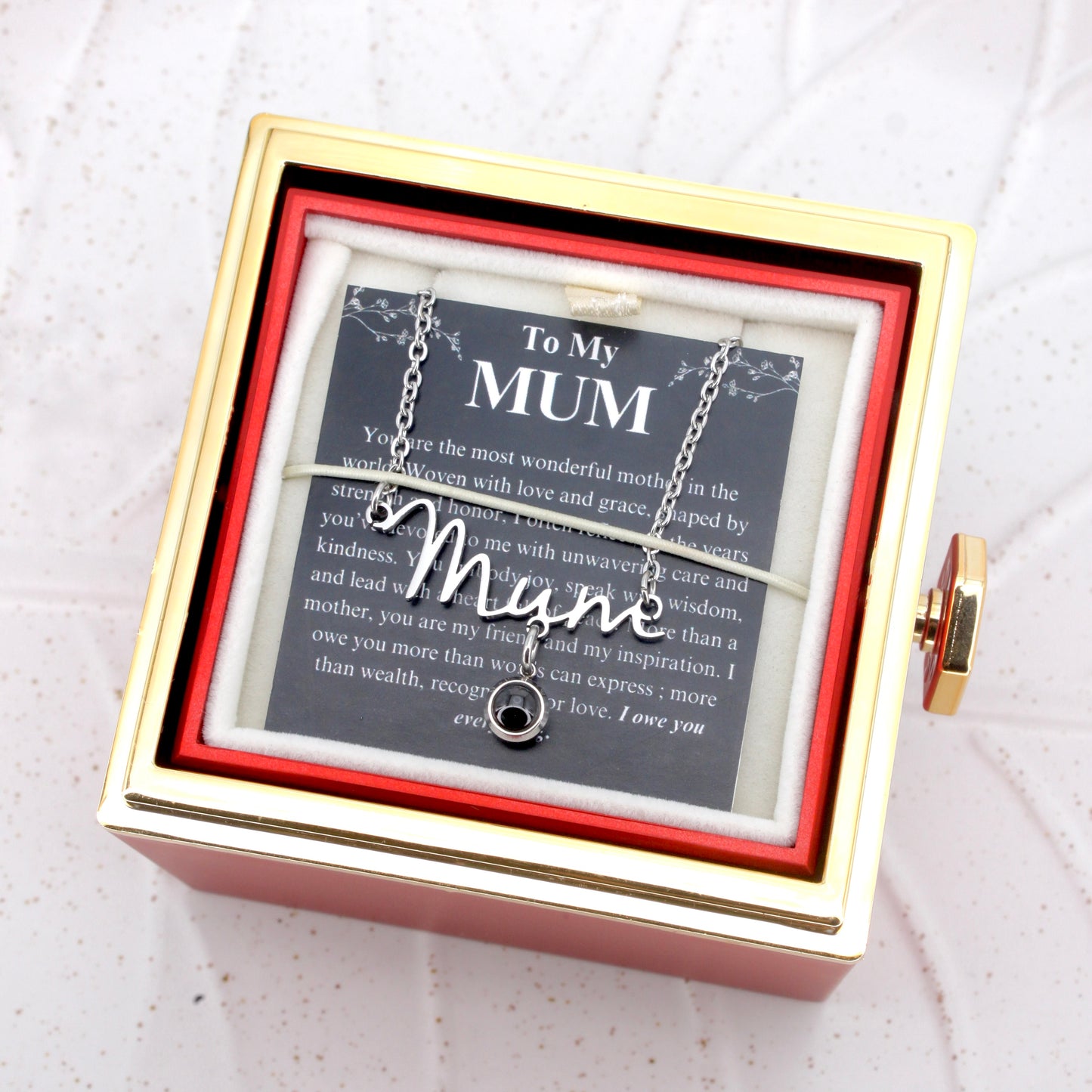 mum photo necklace - mother's day offer: photo necklace with rose gift box included