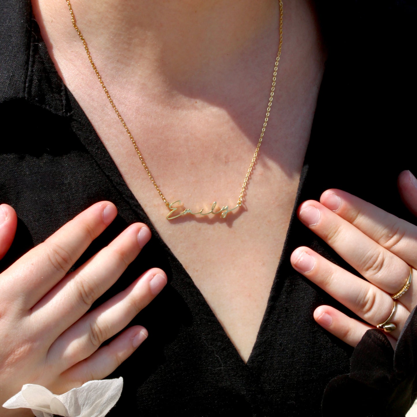 signature engraved necklace