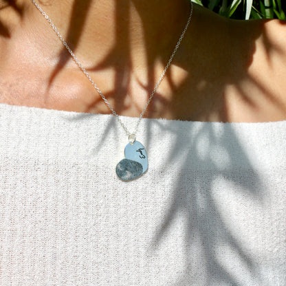 Heart Fingerprint Engraved Necklace