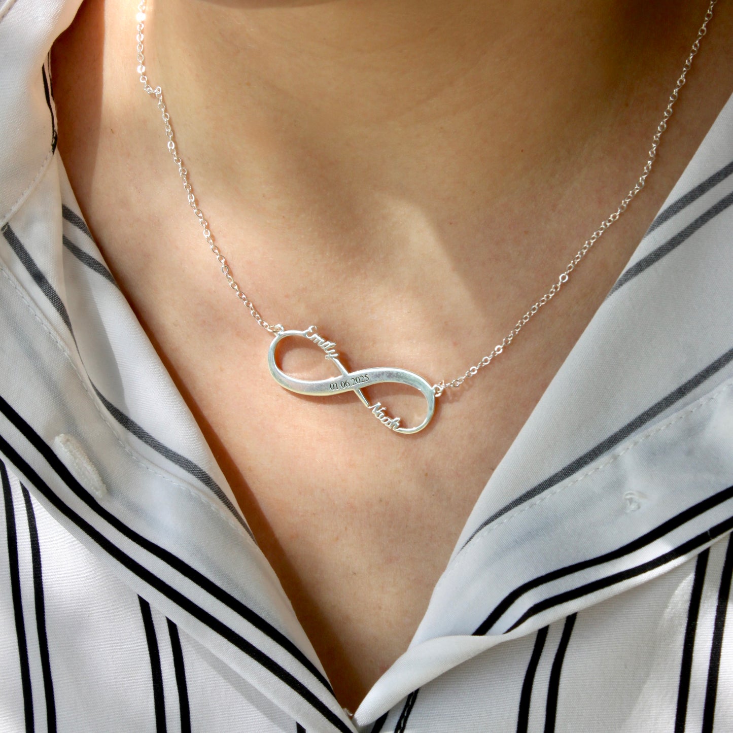 infinity engraved necklace