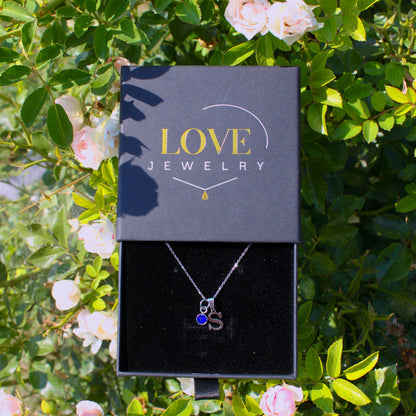 Birthstone Initial Necklace