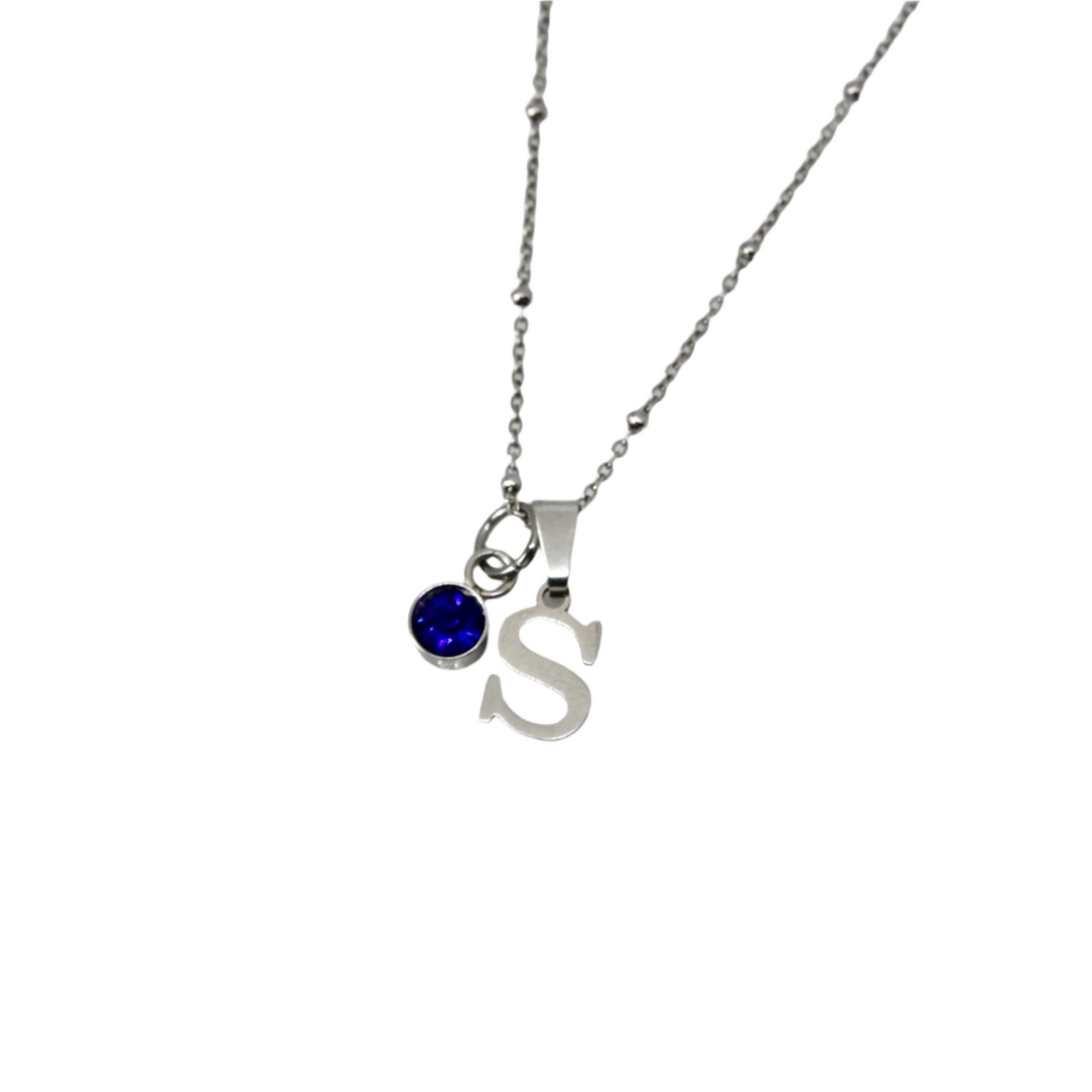 birthstone initial necklace