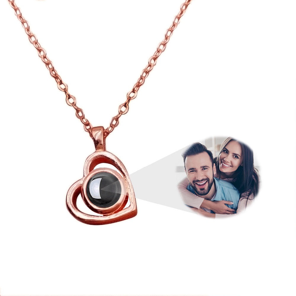 "small heart projection necklace: wear your love"