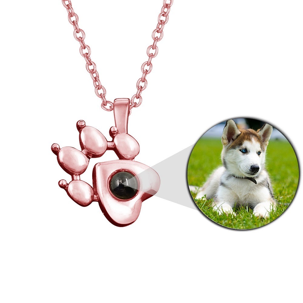 "illuminate your look with special paw projector necklace"