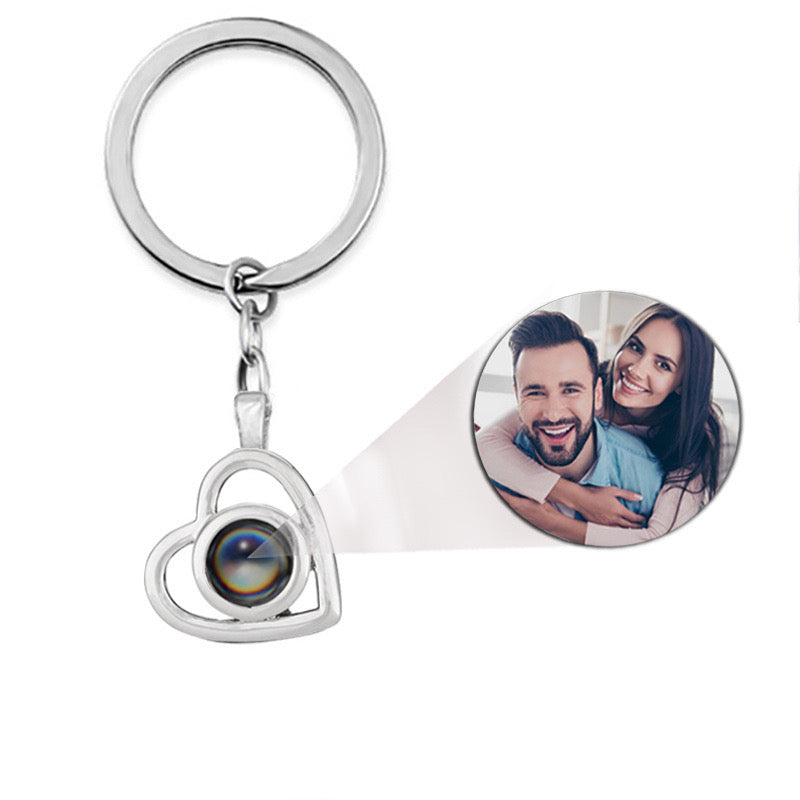 heart projection keychain