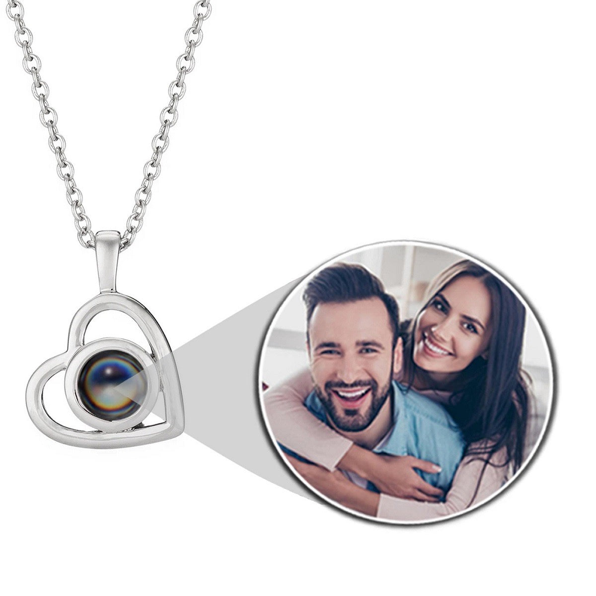 "small heart projection necklace: express your love"