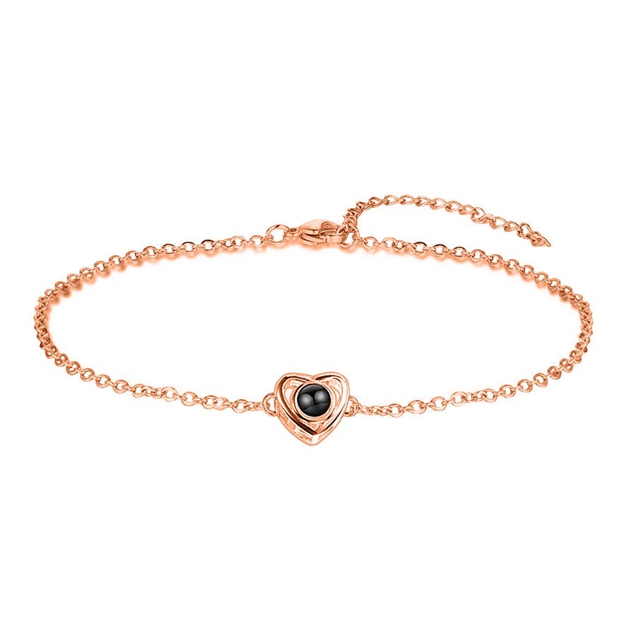 photo projection bracelet rose gold plated