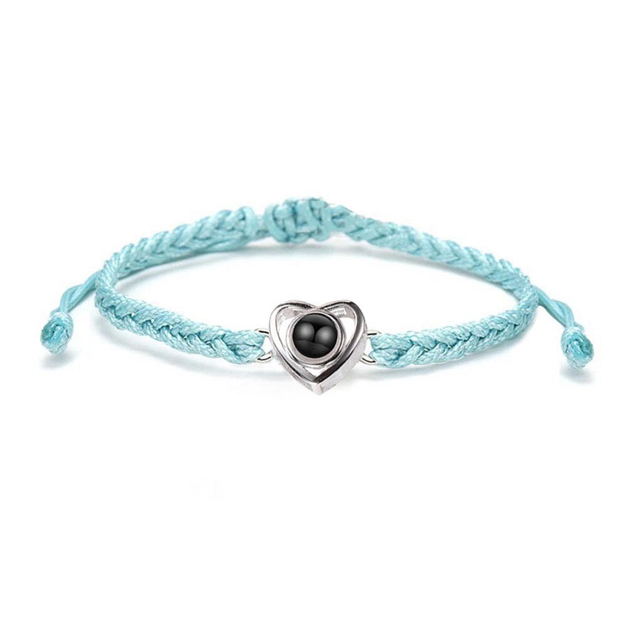 "elegant heart photo bracelet: symbol of love"