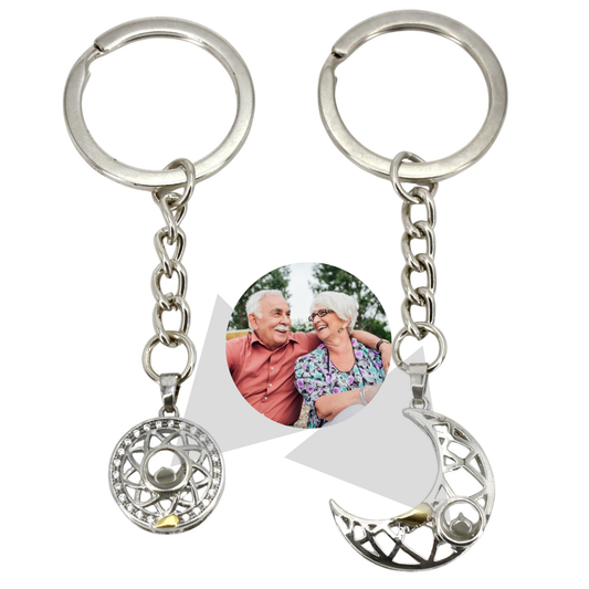 Sun and Moon Matching Projection Keychains