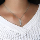 Handwriting Necklace Bar Pendant