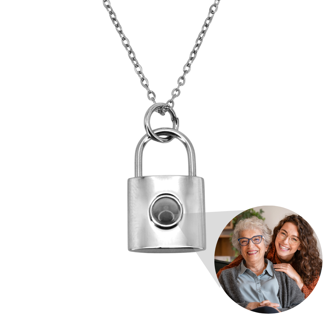 padlock pendant projection necklace