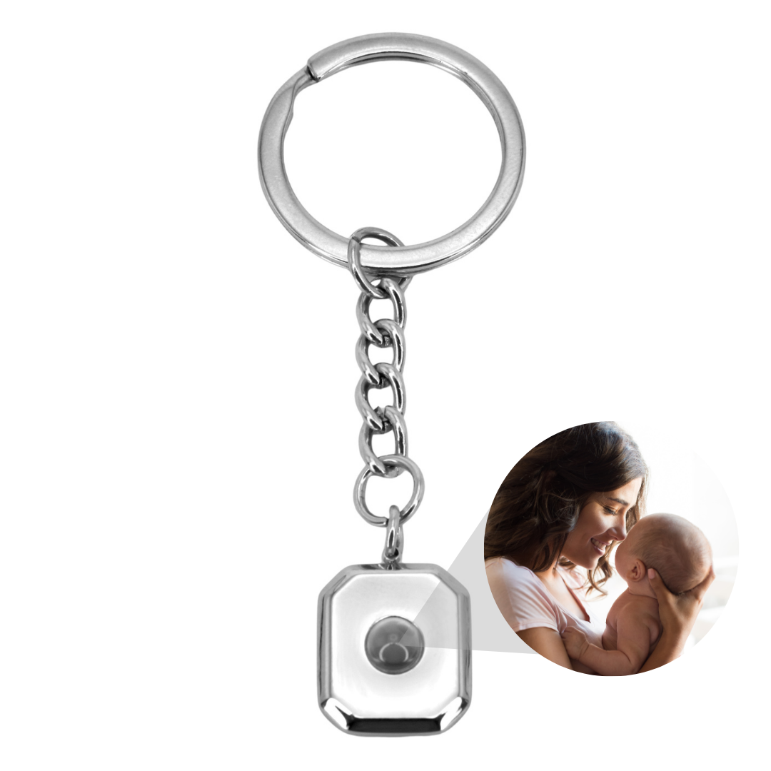 square projection keychain