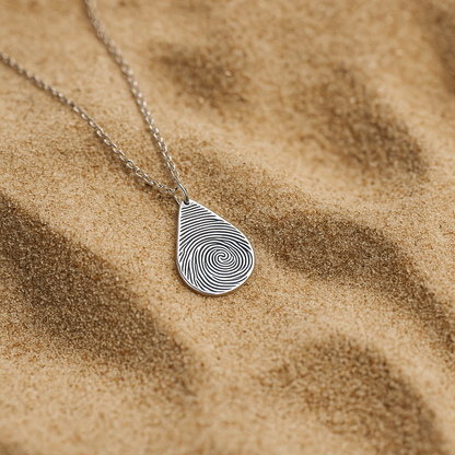 Teardrop Fingerprint Necklace