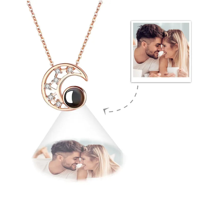 "midnight moon photo necklace: a personalized touch"