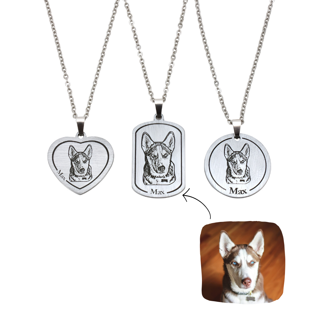 tag pet engraved necklace